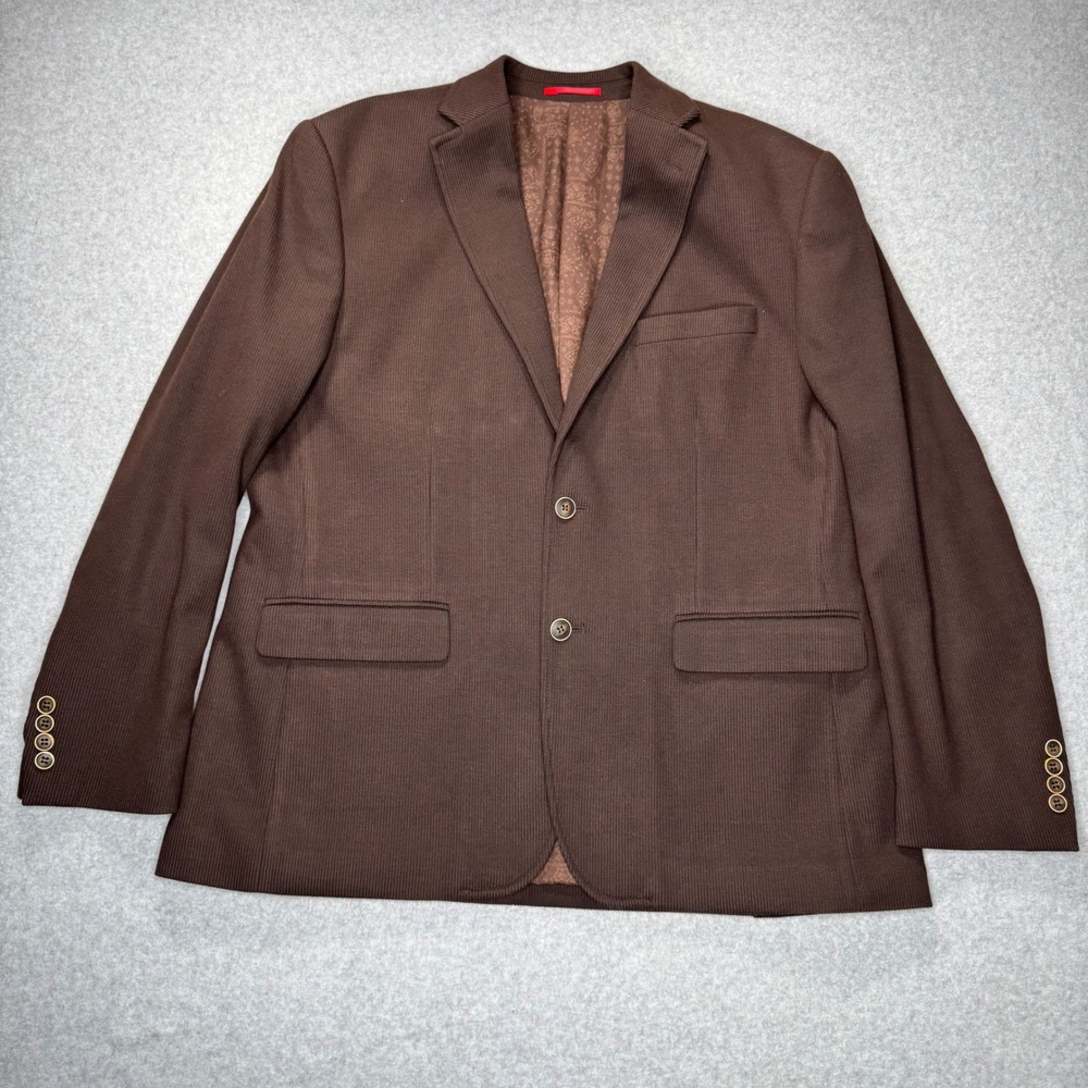 Lucky Brand Blazer Mens 46R Brown Corduroy Slim Fit Two Button Sport Coat